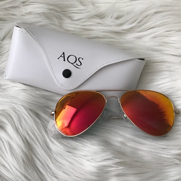 NWOT AQS MIRRORED AVIATOR SUNGLASS - Picture 2 of 7